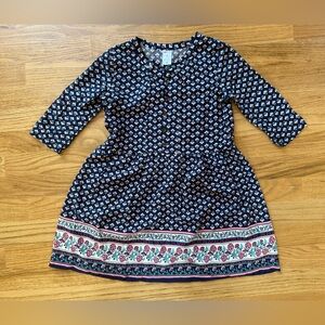 Carter's Size 6 Girl's Navy Floral Dress 3/4 Sleeve